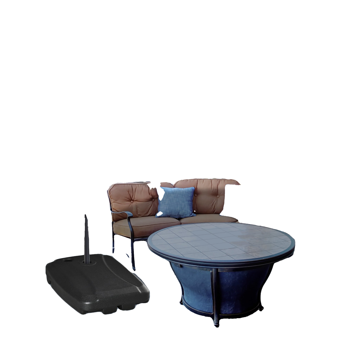 Cantilever Offset Umbrella Base Portable Square Parasol Weights with Wheels, Water and Sand Filled, Up to 165 lbs, Black