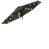 9ft Solar Patio Umbrella Outdoor Sunshade 24 LED Lights Tilt Canopy, Charcoal Grey