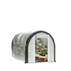 Upgraded Tunnel Greenhouse Green House with Mesh Door and Windows, 6 Plant Labels and Gloves, White