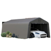 Portable Garage, Heavy Duty Carport Canopy with Ventilation Windows and Large Roll-up Door, Dark Grey
