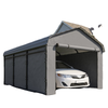 Metal Carport, Heavy Duty Garage Car Shelter with Galvanized Metal Roof and Removable Sidewalls, Light Grey