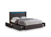 Luminous Grey Bed Frame with LED & Storage