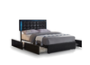Celestial Black Tufted Bed with LED & Storage