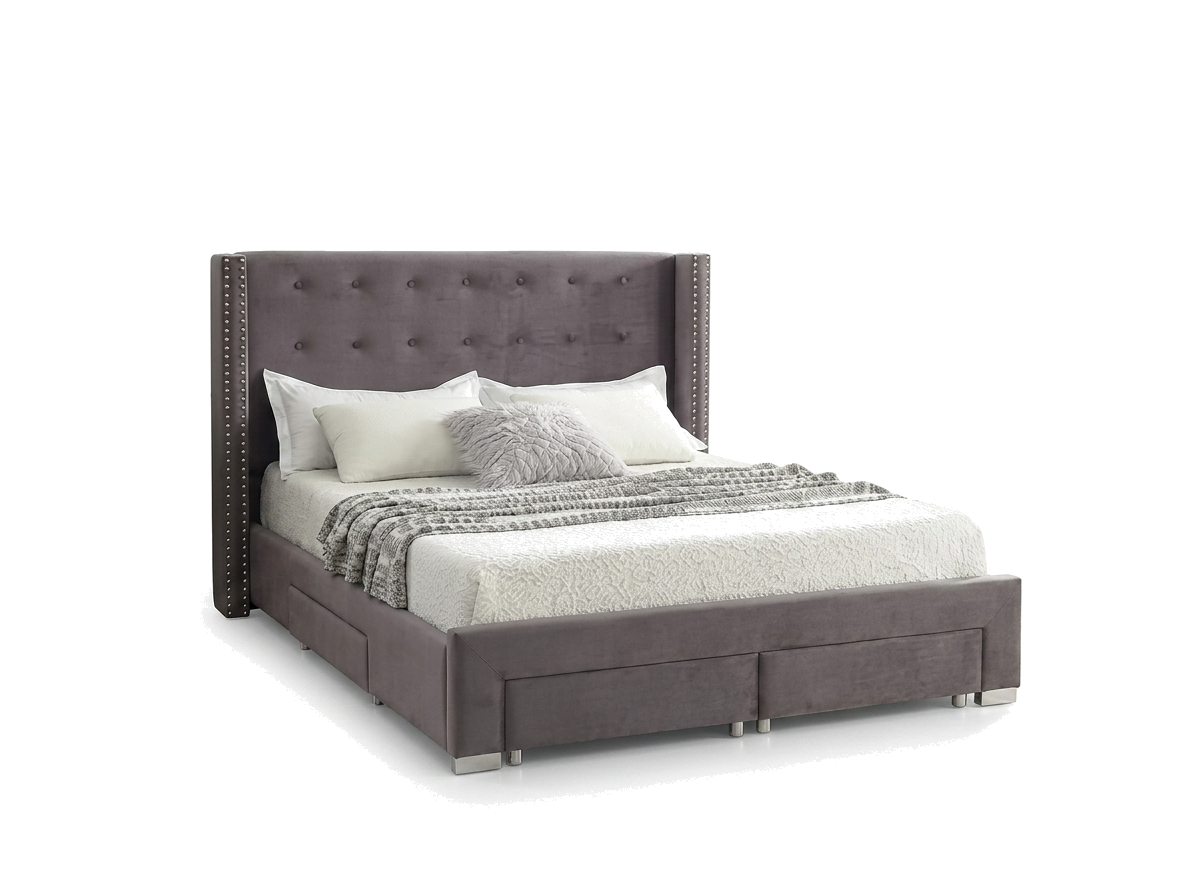 Mira Platform Wing Bed with Storage