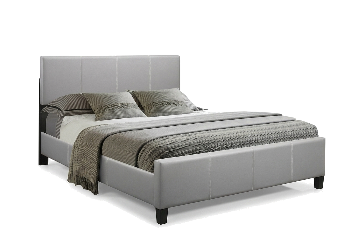 Ember Grey PU Bed with Adjustable Headboard