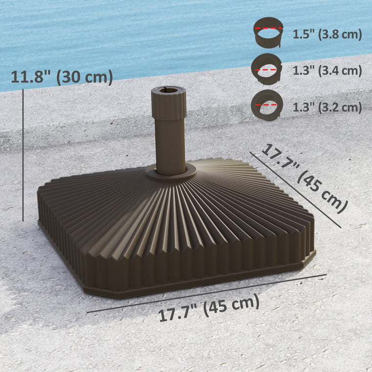 17.7" x 17.7" x 11.8" Brown Heavy Duty Umbrella Base