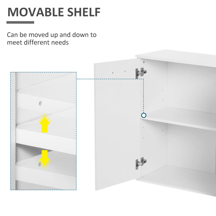 High Gloss Sideboard with 2 Drawers and 3 Doors - White