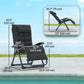 Folding Garden Chairs Set of 2, Reclining Zero Gravity Chair, Sun Lounger with Cushion and Headrest, Khaki