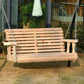 2 Seater Porch Swing Wooden Patio Swing Chair Seat with Cup Holder and Chains Outdoor Swing Bench for Garden Yard, White - Natural