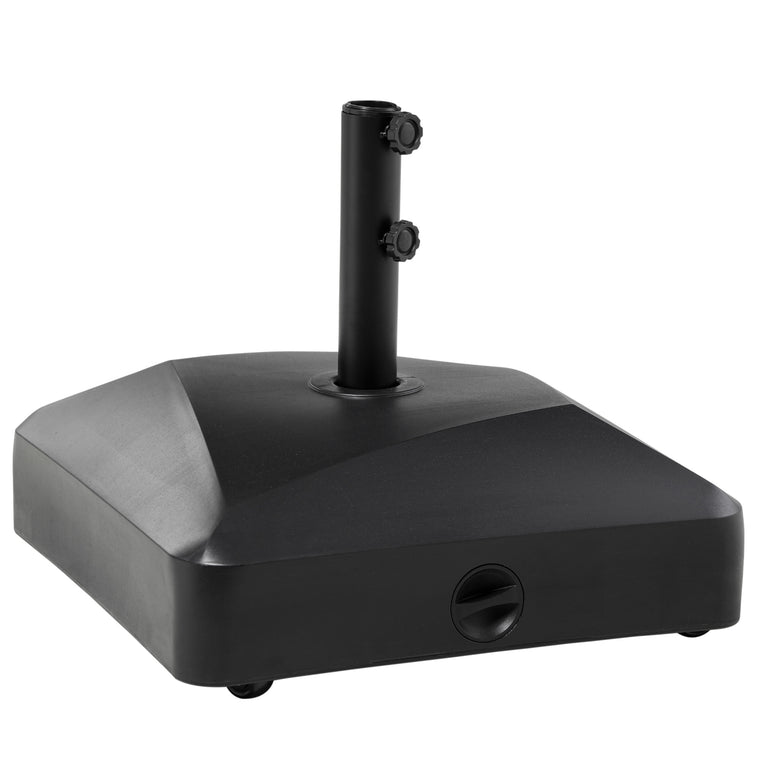 132 lb Black Filled Umbrella Base with Wheels