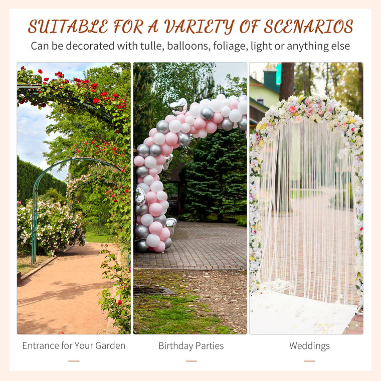 74.75" x 82.75" Dark Grey Metal Garden Arch