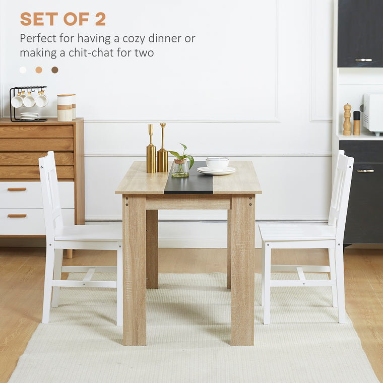 Slat Back Dining Chairs Set of 2 - White