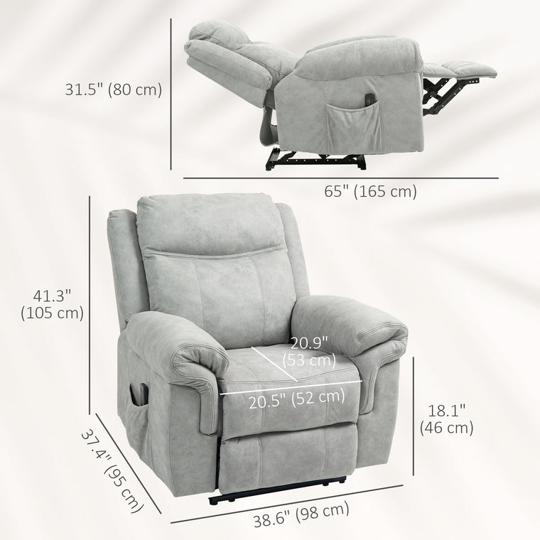 Manual Massage Recliner with Side Pockets