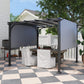 10' x 10' Outdoor Pergola Patio Gazebo Canopy Sun Shelter, Steel Frame, Grey