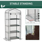 Portable Greenhouse Outdoor Hot House with 4 Tier Shelves, Steel Frame, PE Cover, 28" x 20" x 63" , White