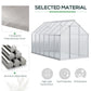 6' x 12' x 6.5' Walk-in Greenhouse, Polycarbonate Greenhouse with Adjustable Roof Vent, Base, Sliding Door, Clear