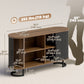 Fluted Sideboard Buffet Cabinet, 55" Modern Coffee Bar Cabinet with Sliding Doors and Adjustable Shelves, Black