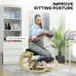 Ergonomic Kneeling Chair, Adjustable Rocking Wood Kneeling Stool, Desk Chair, Improve Posture, Black