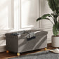 Storage Ottoman Bench, Velvet Upholstered Foldable Ottoman Footrest, Foot Stool with Wood Legs for Living Room, Bedroom