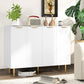 Modern Kitchen Storage Cabinet, Sideboard Buffet Cabinet with Adjustable Shelves for Kitchen Hallway, White