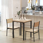 Dining Table Set for 2, 3 Piece Kitchen Table and Chairs with Metal Legs for Small Spaces, Natural Wood