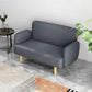 Velvet Feel Fabric 2 Seater Sofa, Small Sofa Loveseat with 8.3" Thick Padding and Wood Legs, Grey