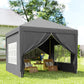 10'x10' Outdoor Pop Up Party Tent Wedding Gazebo Canopy with Carrying Bag (Grey)
