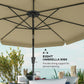 10 ft Patio Umbrella with Push Button Tilt and Crank, Outdoor Market Table Umbrella Parasol, Khaki