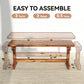 Rustic Outdoor Wooden Bench, Backless Garden Bench Patio Loveseat with X-Shape Base for Porch, Park, Carbonized