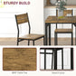 Dining Table Set for 2, 3 Piece Kitchen Table and Chairs with Metal Legs for Small Spaces, Rustic Brown