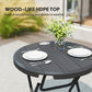 Foldable Round Patio Table for 4, Outdoor Dining Table with HDPE Tabletop and Steel Frame, Dark Grey
