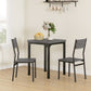 Dining Table Set for 2, 3 Piece Kitchen Table and Chairs with Metal Legs for Small Spaces, Grey Wood Effect