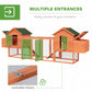 123" Extra Large Chicken Coop Wooden Poultry House Rabbit Hutch Hen Backyard with Outdoor Run Ramps and Nesting Boxes, Orange