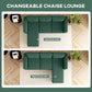 Sectional Sofa with Changeable Chaise Lounge, 3 Seat L-Shaped Sofa, Upholstered Couch for Small Space, Dark Green