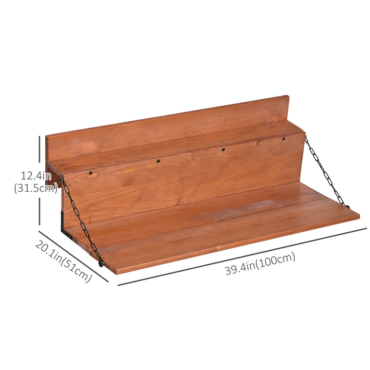 Orange Foldable Balcony Table, 39.4"