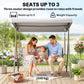 3-Seater Swing Chair Covered Garden Hammock A-Frame Outdoor Porch Glider Sling Seat with Adjustable Canopy Cover, Grey