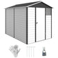 9' x 6' Garden Shed, Outdoor Storage Patio Shed w/ Sloped Roof, Lockable Door for Patio Lawn, Dark Grey