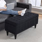 Storage Ottoman, Linen Fabric End of Bed Bench with Button Tufted Storage Bench for Bedroom, Black
