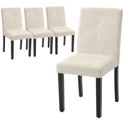Dining Chairs Set of 4 with Padded Seat - Beige
