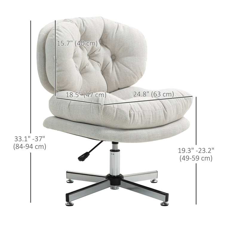 Armless Office Chair with Adjustable Height