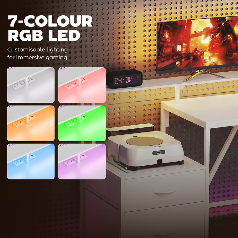76" Reversible Gaming Desk with RGB Lights and USB