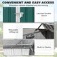 Outdoor Steel Wheelie Trash Can, Storage Shed With Double Door & Lid Rubbish Cover for 2 Trash Cans