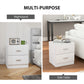 Bedside Table with 2 Drawers, Modern Nightstand for Bedroom, White