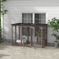 71"L Catio Outdoor Cat Enclosure, Indoor Cat Cage, Pet House, Small Animal Hutch for 1-2 Rabbit, Kitten, Kitty Crate Kennel w/ Waterproof Roof, Multi-Level Platforms, Brown