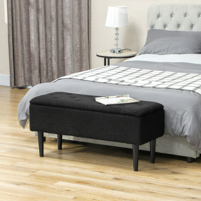 Storage Bench Ottoman with Lamb's Wool