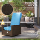 Outdoor Rattan Wicker Lounge Chair with Footrest & Soft Cushion for Patio, Garden, Backyard, Cream White