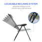 Set of 4 Camping Chairs, Outdoor Folding Lounge Chair Set with 5 Level Adjustable Backrest, Removable Headrest, Armrest for Camping, Backyard, Grey