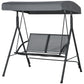 2-Seat Patio Swing Chair, Outdoor Porch Swing Glider w/ Tilting Canopy and Weather Resistant Steel Frame, Dark Grey
