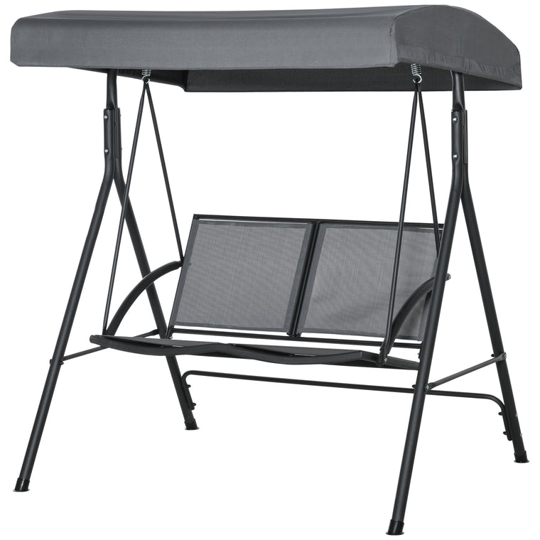 2-Seat Porch Swing Glider with Tilting Canopy