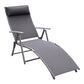 Outdoor Folding Chaise Lounge Chair Steel Portable Recliner with 7 Adjustable Backrest Positions, Red